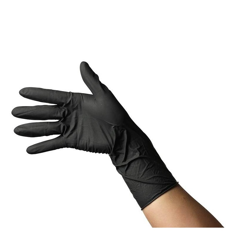 Black gloves 10 pcs Beautyforsale - 1