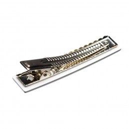 Medium size rectangular shape alligator hair clip in Black and White Kosmart - 2