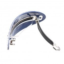 Very large size oval shape hair barrette in White and Blue Kosmart - 3