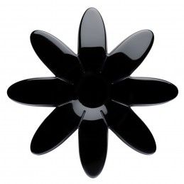 Medium size flower shape hair elastic with decoration in Black Kosmart - 3