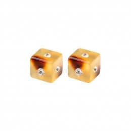 Very small size cube shape titanium earrings in Tokyo dark, 2 pcs. Kosmart - 3