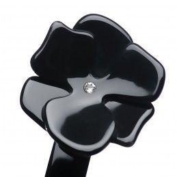 Medium size flower shape hair clip in Black Kosmart - 3