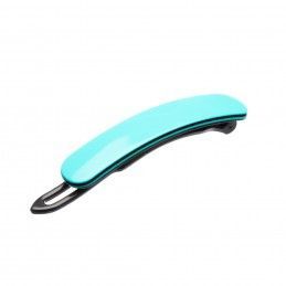 Small size rectangular shape hair clip in Turquoise and black Kosmart - 1