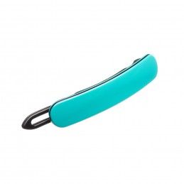 Small size rectangular shape hair clip in Turquoise and black Kosmart - 2