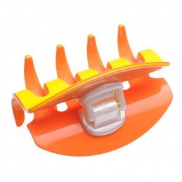 Large size regular shape Hair jaw clip in Yellow and coral Kosmart - 2