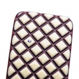 Very large size rectangular shape Hair barrette in Ivory and violet Kosmart - 3