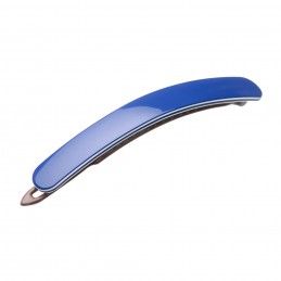 Medium size long and medium width shape hair barrette in Blue and White Kosmart - 1