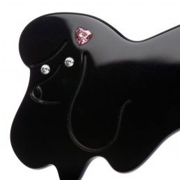 Medium size dog shape hair barrette in Black Kosmart - 3