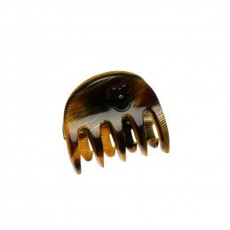 Very small size regular shape hair claw clip in Black and Gold texture Kosmart - 1