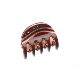 Very small size regular shape hair claw clip in Bordeaux and Nude Kosmart - 1