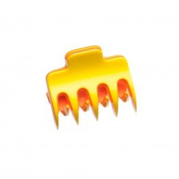 Very small size regular shape Hair claw clip in Yellow and coral Kosmart - 1