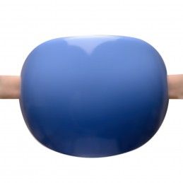 Medium size oval shape hair elastic with decoration in Sky blue and Hazel Kosmart - 3