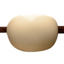 Medium size oval shape hair elastic with decoration in Ivory and Black Kosmart - 2