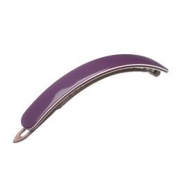 Medium size long and medium width shape hair barrette in violet and ivory Kosmart - 1