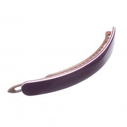 Medium size long and medium width shape hair barrette in violet and ivory Kosmart - 2