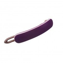 Small size rectangular shape hair clip in violet and ivory Kosmart - 2