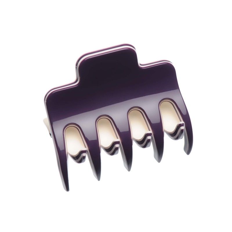 Small size regular shape Hair jaw clip in Violet and ivory Kosmart - 1