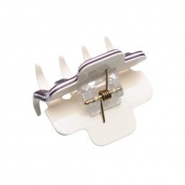 Small size regular shape Hair jaw clip in Violet and ivory Kosmart - 2