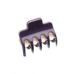Very small size regular shape Hair claw clip in Violet and ivory Kosmart - 1