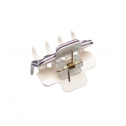 Very small size regular shape Hair claw clip in Violet and ivory Kosmart - 2