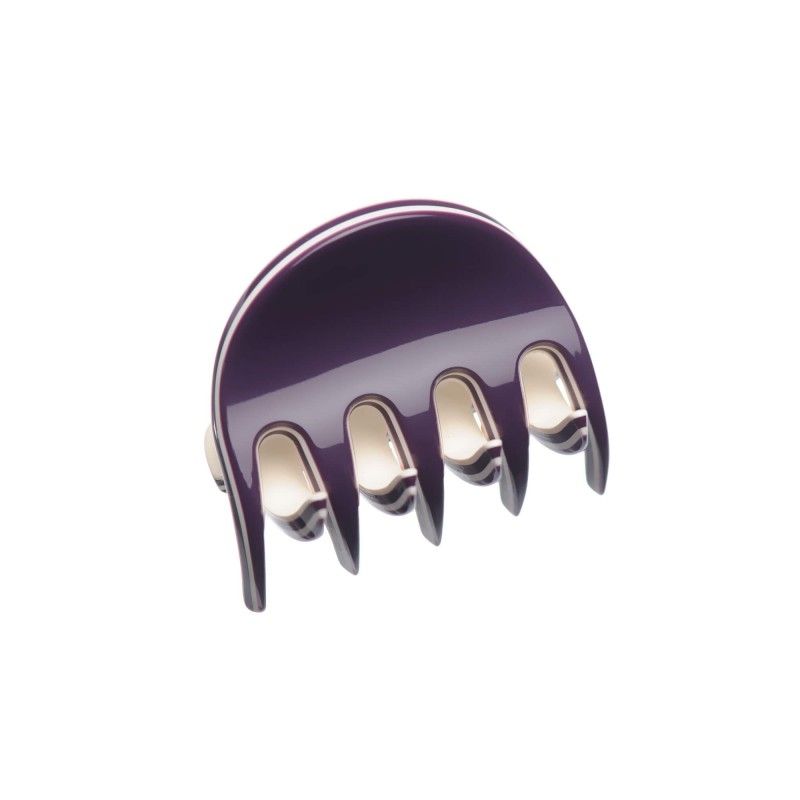 Very small size regular shape Hair claw clip in Violet and ivory Kosmart - 1