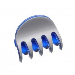 Small size regular shape Hair jaw clip in Light grey and fluo electric blue Kosmart - 1