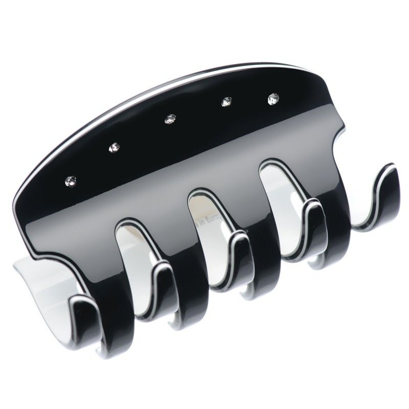 Large size regular shape Hair jaw clip in Black and white Kosmart - 1