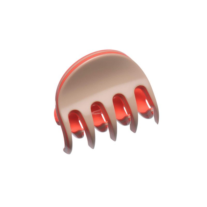 Very small size regular shape Hair claw clip in Hazel and coral Kosmart - 1