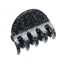 Medium size regular shape Hair jaw clip in Silver glitter Kosmart - 1