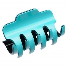 Large size regular shape Hair jaw clip in Turquoise and black Kosmart - 1