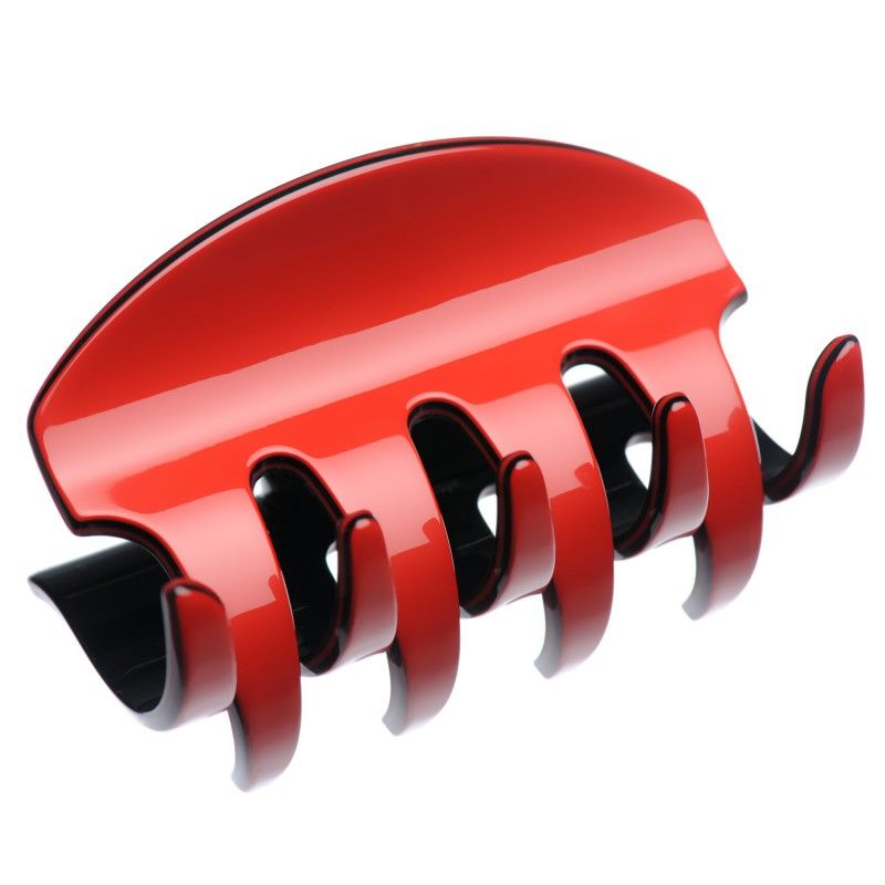 Large size regular shape Hair jaw clip in Marlboro red and black Kosmart - 1
