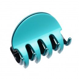 Medium size regular shape Hair jaw clip in Turquoise and black Kosmart - 1