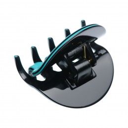 Medium size regular shape Hair jaw clip in Turquoise and black Kosmart - 2
