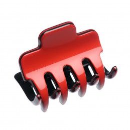Small size regular shape Hair jaw clip in Marlboro red and black Kosmart - 1
