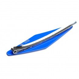 Small size special ornament Bobby pin in Light grey and fluo electric blue Kosmart - 2