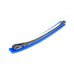 Small size skinny rectangular shape Bobby pin in Ivory and fluo electric blue Kosmart - 2