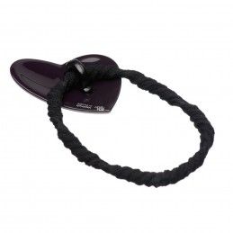 Small size heart shape hair elastic with decoration in pink and dark violet Kosmart - 2