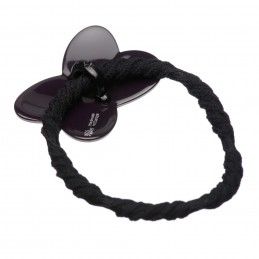 Medium size butterfly shape hair elastic with decoration in pink and dark violet Kosmart - 2