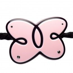 Medium size butterfly shape hair elastic with decoration in pink and dark violet Kosmart - 4