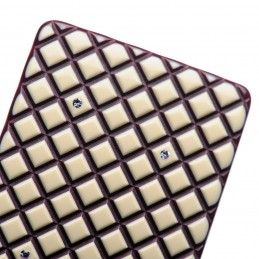 Medium size rectangular shape Hair barrette in Ivory and violet Kosmart - 4