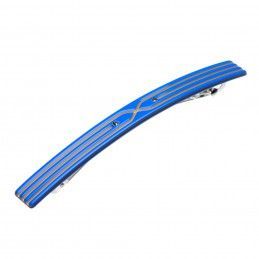 Medium size long and skinny shape Hair barrette in Fluo electric blue and gold Kosmart - 1