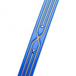 Medium size long and skinny shape Hair barrette in Fluo electric blue and gold Kosmart - 3