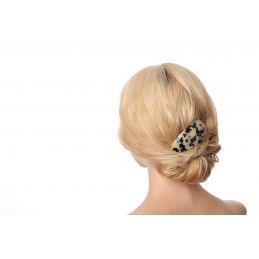 Very large size oval shape Hair barrette in Tokyo blond  - 4