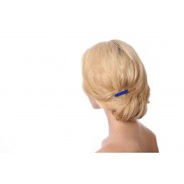 Small size rectangular shape Hair clip in Blue and white Kosmart - 3