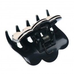 Very small size regular shape Hair jaw clip in Ivory and black Kosmart - 2